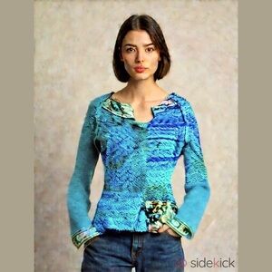 Y2K Vintage Sweater House (Spain) Asymmetrical Mediterranean Sweater Knit